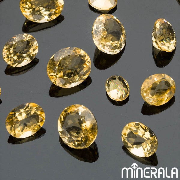 Natural Yellow Citrine Gemstone Faceted Cut Oval Shape Loose Various Sizes Wholesale Lot WP0009C