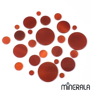 Natural Red Orange Brown Carnelian Round Flat Top Double Flat Loose Gemstone For Inlay 6mm-30mm Wholesale Lot WP00261