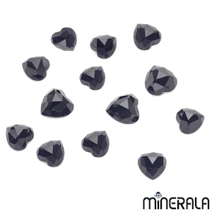 Natural Black Onyx Gemstone Heart Shape Rose Cut Loose Various Sizes Wholesale Lot WP0005B