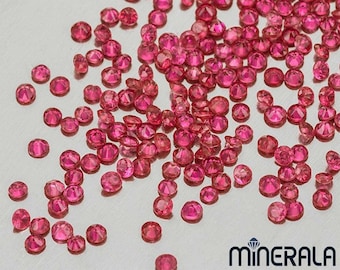 Natural Burma Red Ruby Loose Gemstone Round Shape Faceted 0.9mm-2mm Wholesale Lot WP001A6