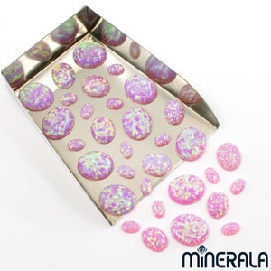 Rosa Synthetische Labor Erstellt Opal Oval Form Cabochon Verschiedene Größen Whg