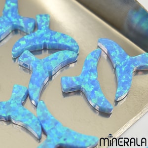 Whale Tail Nautical Charm Pendant Loose Beads Sky Blue Synthetic Lab Created Opal Full Drilled Wholesale Lot WP002A0
