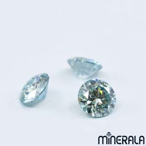 Light Sky Blue Lab Created Moissanite Gemstone 1.5mm, 2mm, 6.5mm Round Faceted Wholesale Lot Without Certificate WP027A3