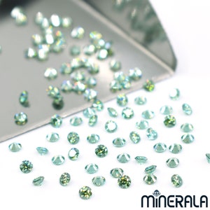 Green Moissanite Round Lab Diamond Loose Faceted Cut 1mm 1.5mm 2mm 6.5mm VVS Wholesale Lot WP02797