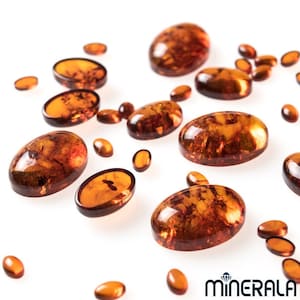 Ambra naturale pressata al miele, pietra preziosa sciolta per montature, forma ovale, cabochon 4 x 6 mm - 30 x 40 mm, lotto all&#39;ingrosso WP000B0