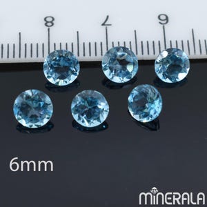 Natürliche Schweizer Blautopas Transparent Lose Edelstein Für Einstellungen Runde Form facettiert 4 mm 4,25 mm 5 mm 6 mm 8 mm Großverkauf Lot Whg 6mm