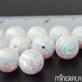 White Lab Created Synthetic Sparkling Loose Opal Round Ball Beads Full Drill Various Sizes Wholesale Lot WP001C7 product logo