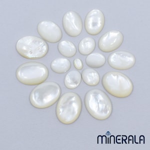 Cabujón suelto ovalado de concha de nácar blanco natural de agua dulce, 3 x 5 mm - 30 x 40 mm, lote al por mayor WP001D2