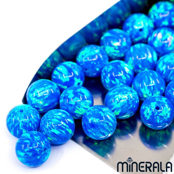 MINERALA Fire Black Synthetic Opal Beads – Round Full Drill 3mm-10mm – WP027B5