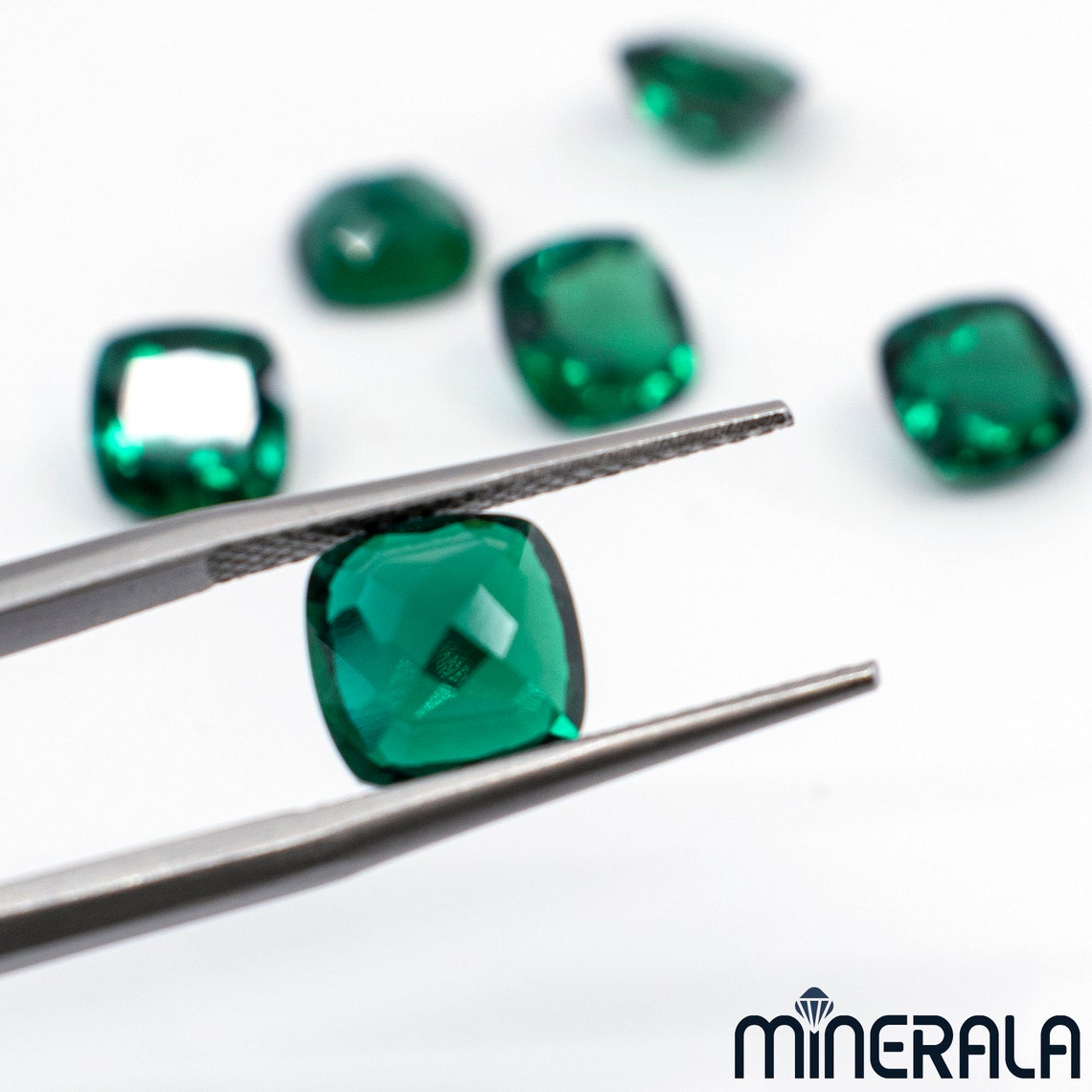 Lab Grown Zambia Emerald Gemstone 6mm 7mm 8mm 10mm Cushion Etsy UK