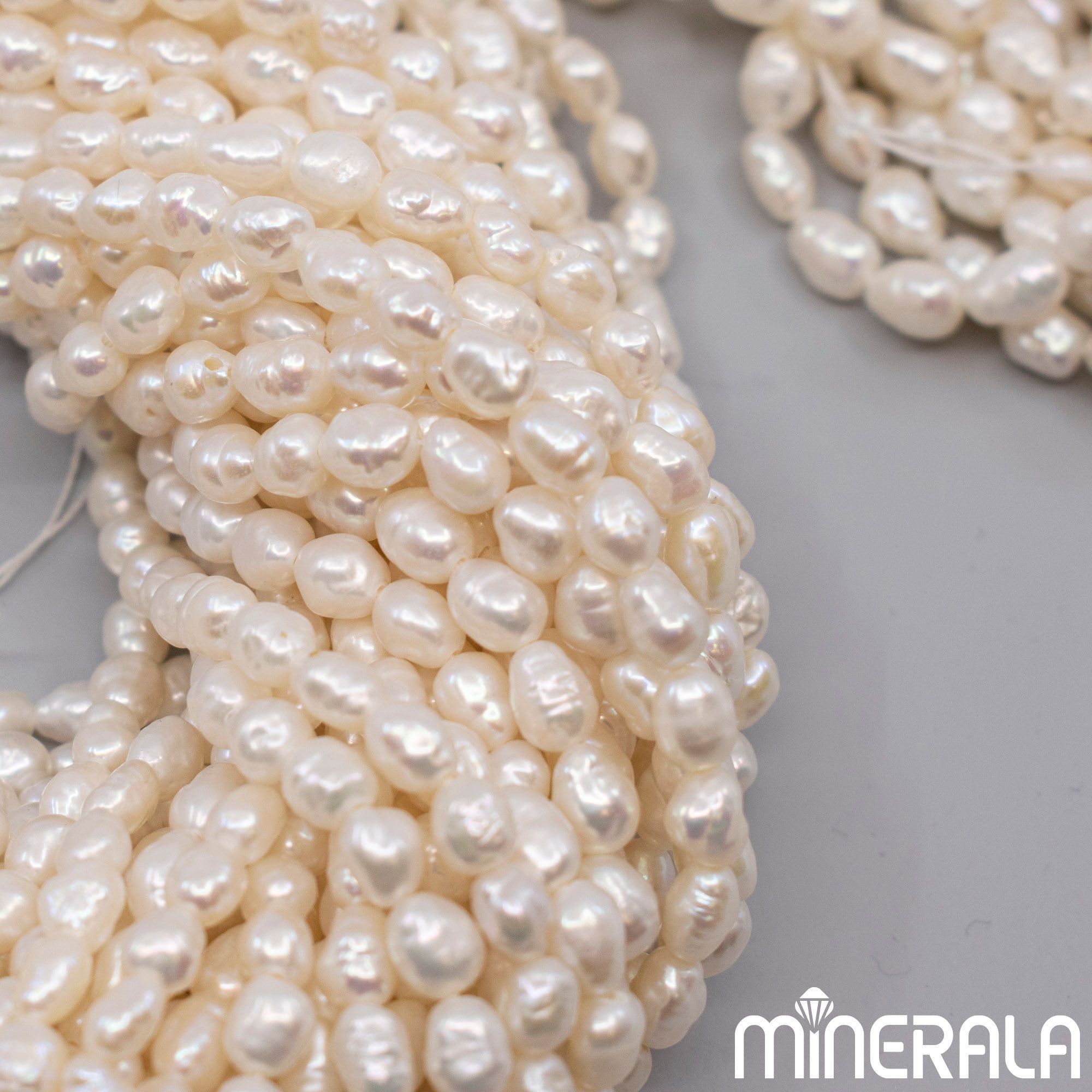 Jewelry Making Natural Baroque Freshwater Pearl Beads Strand 15" 5x7mm Jewelry Making Natural Baroque Freshwater Pearl Beads Strand 15" 5x7mm