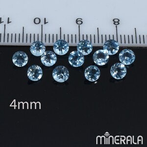 Natürliche Schweizer Blautopas Transparent Lose Edelstein Für Einstellungen Runde Form facettiert 4 mm 4,25 mm 5 mm 6 mm 8 mm Großverkauf Lot Whg 4mm