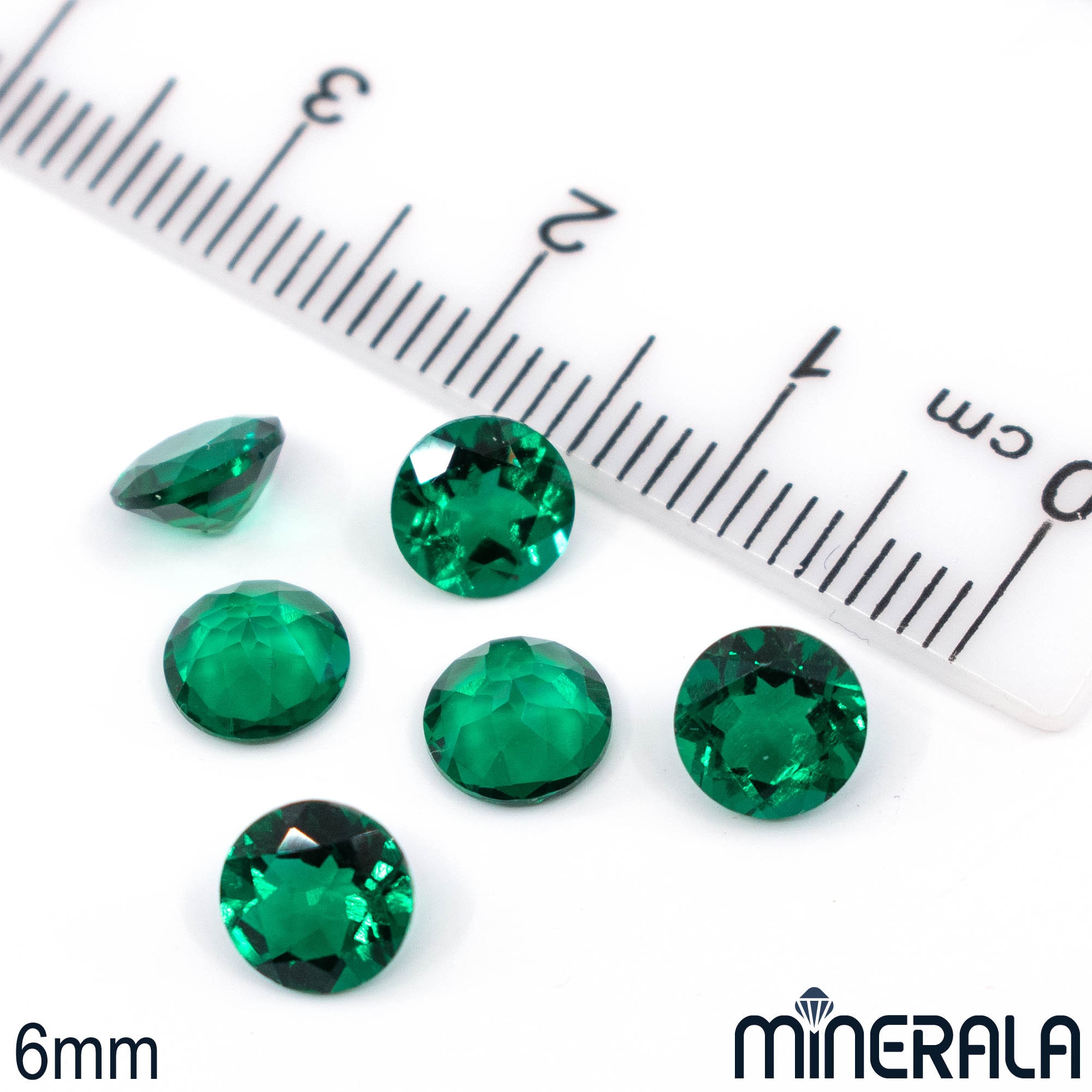 Lab Grown Zambia Emeralds Faceted Round Shape Loose Gemstone Etsy