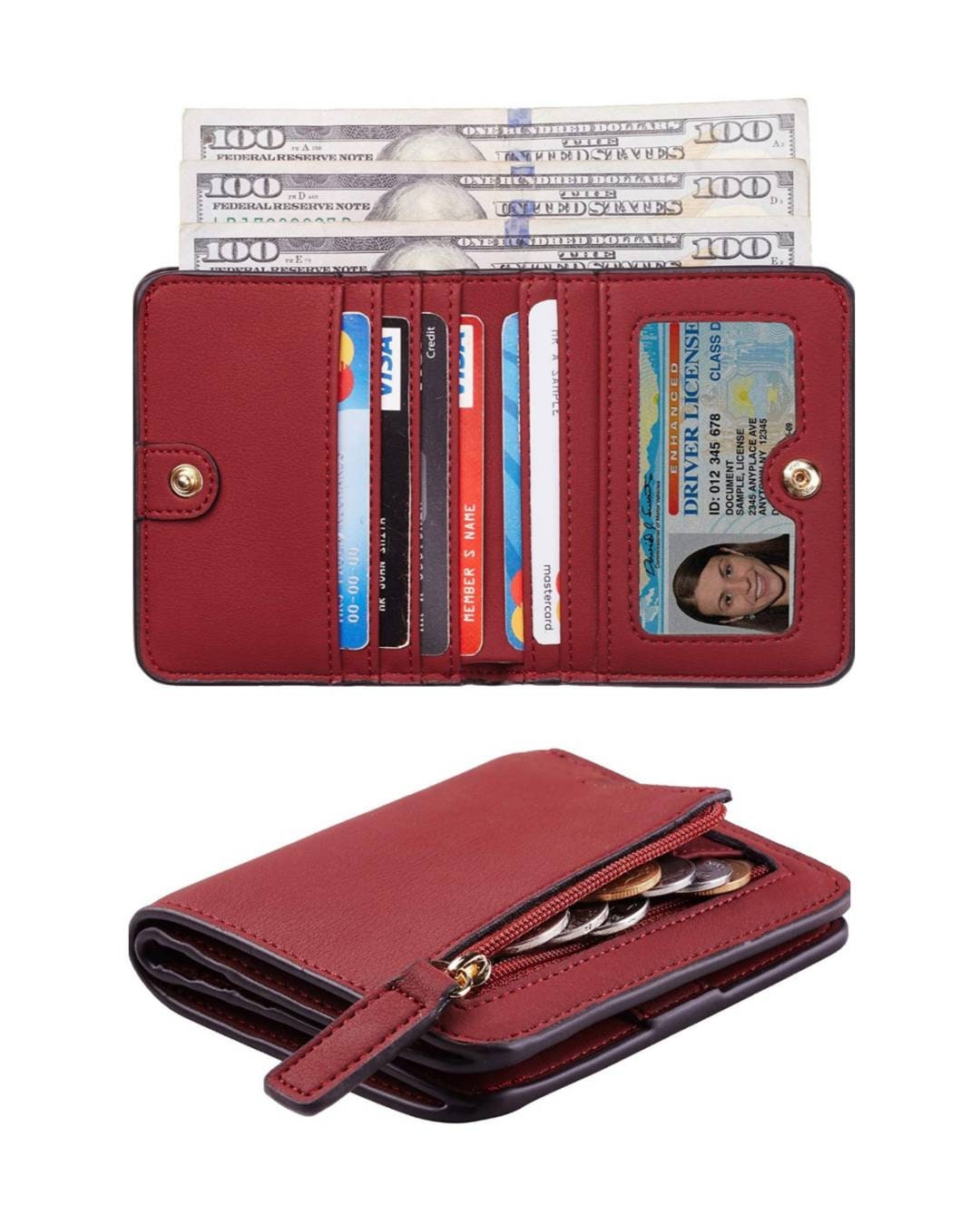 Vikakiooze Clearance Sale Womens Wallet With Slots Small Wallets For Women  Bifold Slim Coin Purse Zipper Id Card Holder 