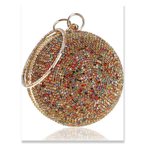 Buy Ball Shape Clutch Purse Party Handbag Rhinestone Ring Handle