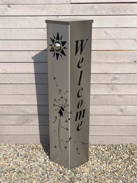 Edelstahlsäule Blank 20x20x100cm Säule aus Edelstahl geschliffen
