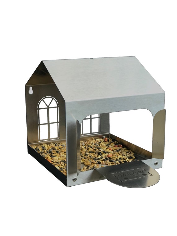 Stainless Steel Birdhouse 21x21x21cm Bird Feeder Site Etsy