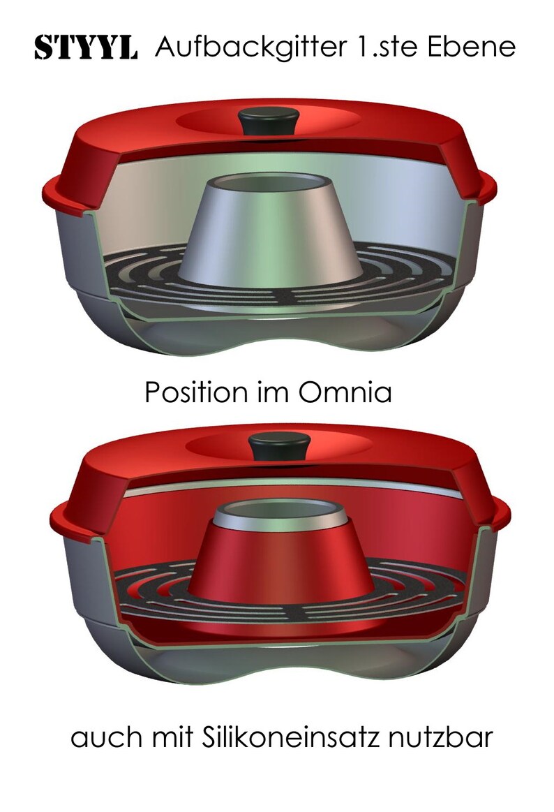 Teglia in acciaio inox adatta al forno OMNIA® Teglia da forno griglia 1 livello per Omnia Sweden articolo n. 916 immagine 6