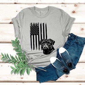 Pug  Dog Shirt, USA Flag Shirt, Patriotic Dog Mom Shirt, Dog Lover Shirt, Patriotic Shirt, US Flag Shirt