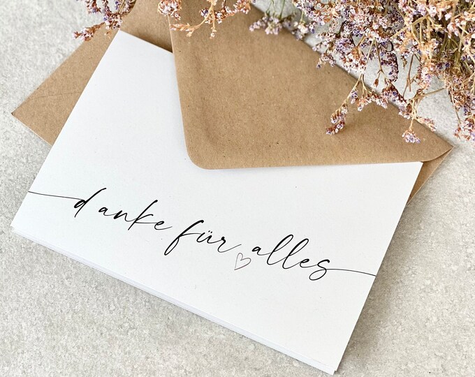 Folding card No. 99 NIKA thank you for everything + envelope