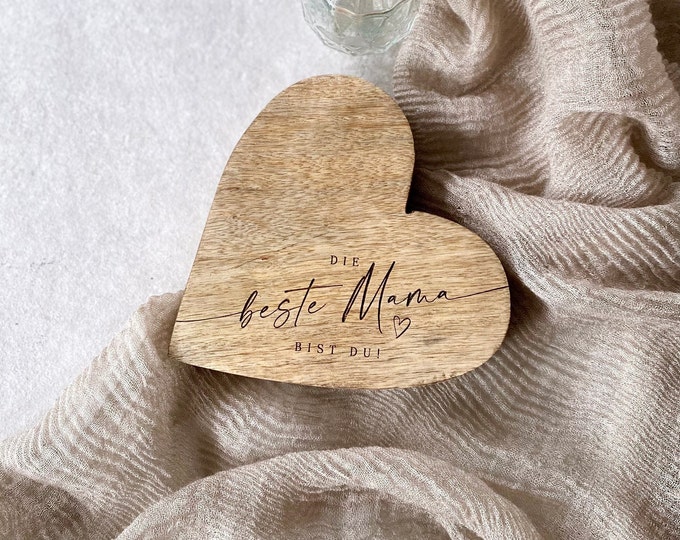 Wooden heart rustic NIKA You are the best mom! Mother's Day