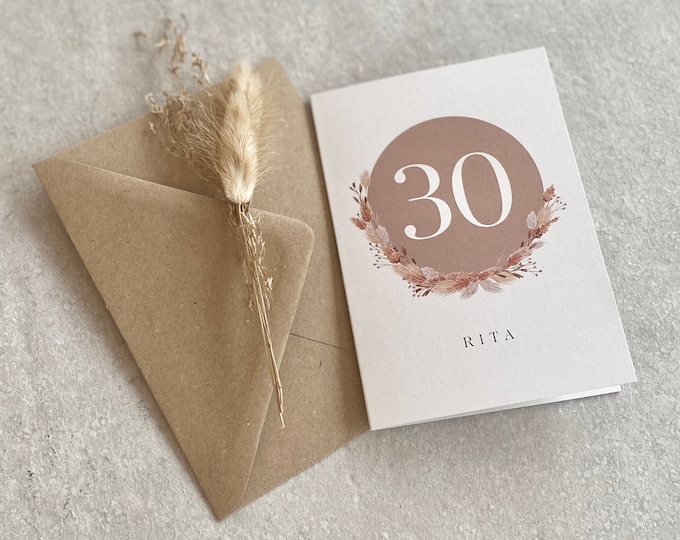 Greeting card folding card No. 123 RUBY Birthday personalized + envelope
