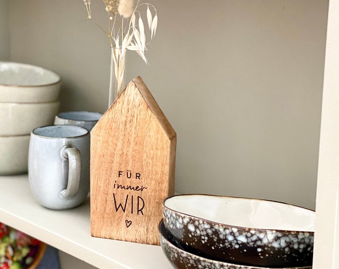Wooden house No. 10 Vase test tube with dried flowers rustic MAGALI Forever we