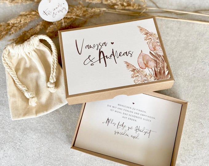 Gift box JOLIEN money gift wedding + pendant 'Forever & ever'