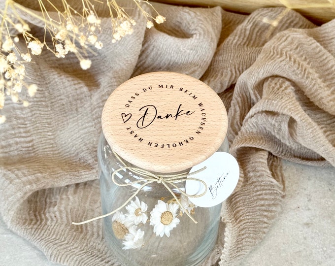 Storage jar No. 140 Gift jar NIKA Thank you for helping me grow + optionally with paper tag with name
