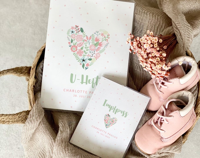 U-booklet+vaccination certificate cover LEONIE personalized