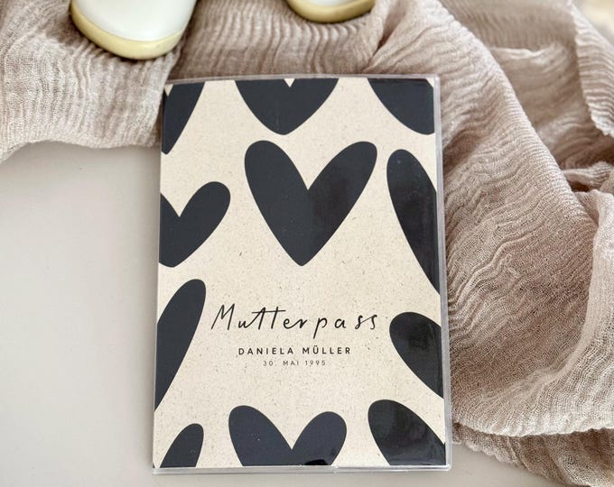 Maternity record cover NELLY grass paper personalized