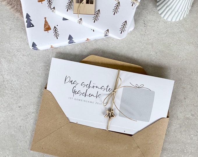 Christmas voucher card No. 1 gift with envelope