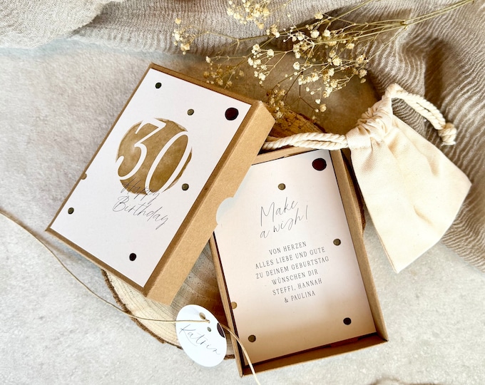 Gift box ENNO 18 - 30 - 40 -50 - 60 birthday money gift personalized