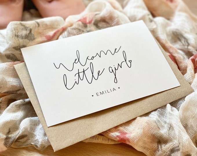 Congratulations Card Folding Card No. 11 ELISA Birth + Envelope + Envelope personalized