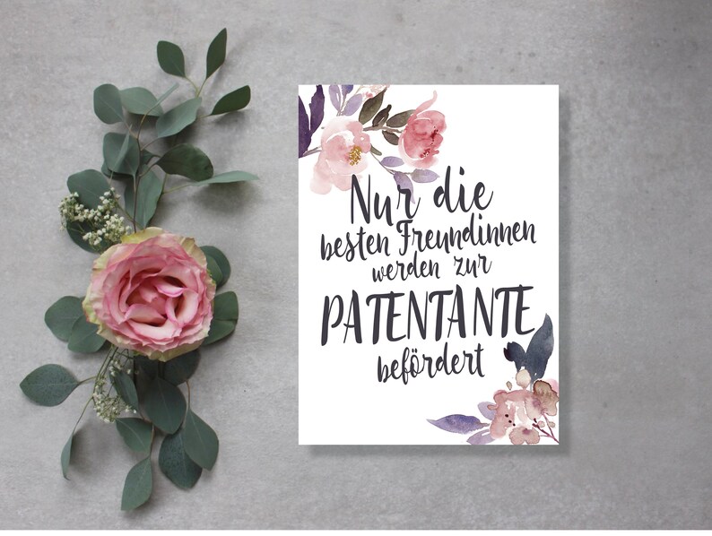 Karte Geburt Nur die besten Freundinnen werden zur Patentante Etsy
