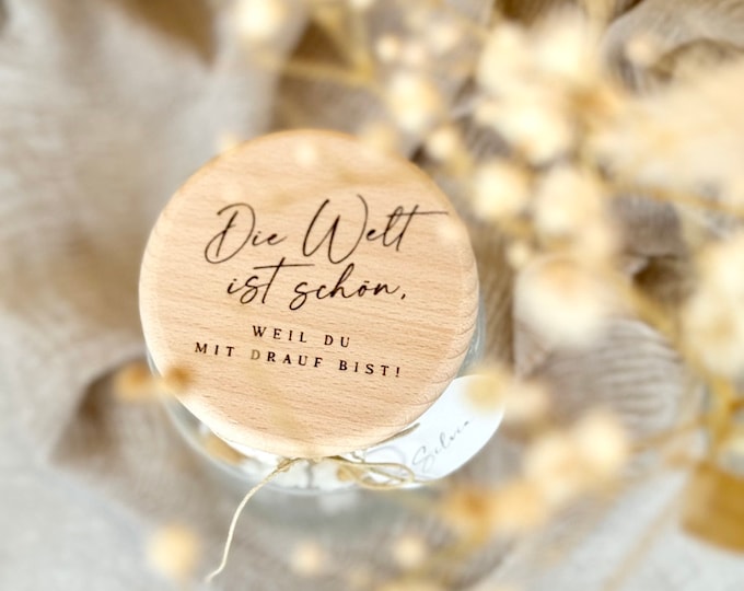 Storage jar No. 118 Gift jar NIKA The world is beautiful + optionally with paper tag with name