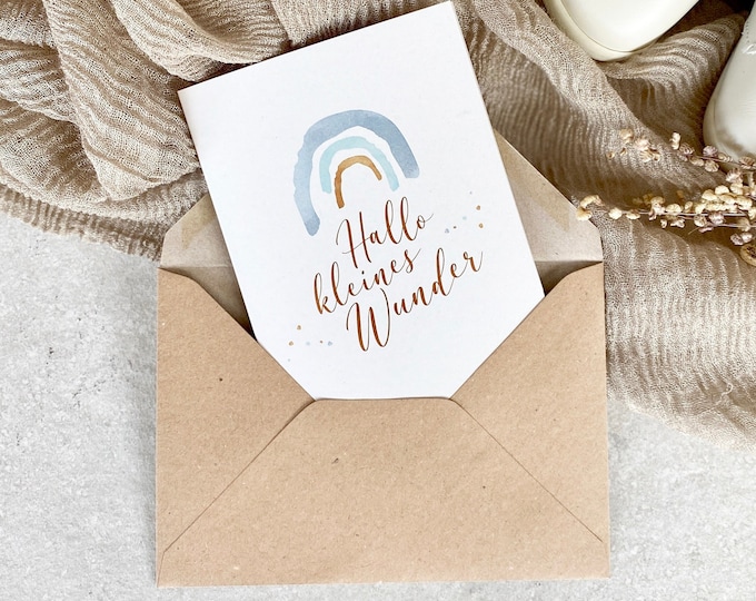 Congratulations Card Folding Card No. 4 JUNO Birth + Envelope