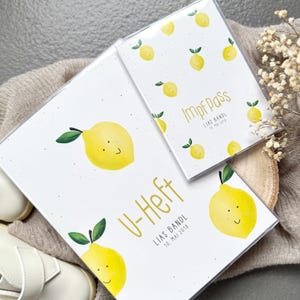 U-Heft+Impfpass Hülle ZITRONE personalisiert