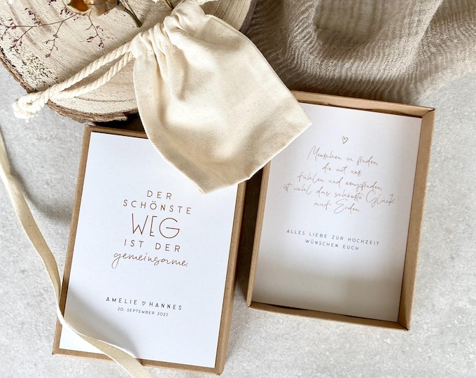 Gift box MAGALI The most beautiful way is the joint money gift wedding + cotton ribbon