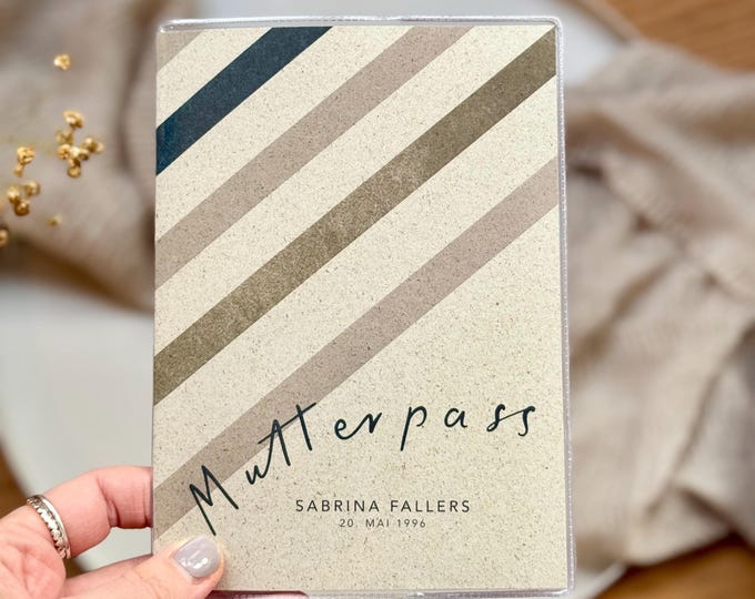 Personalized HUGO grass paper maternity record book cover