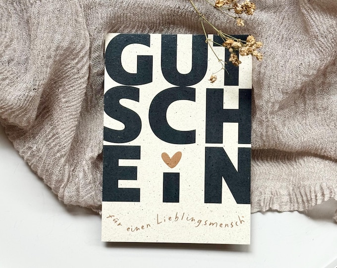 Card VOUCHER Grass paper