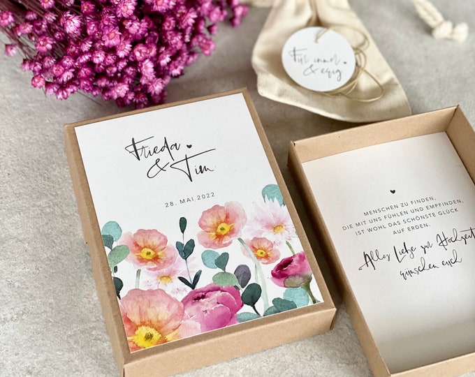 Gift box POPPY money gift wedding + pendant 'Forever & Ever'