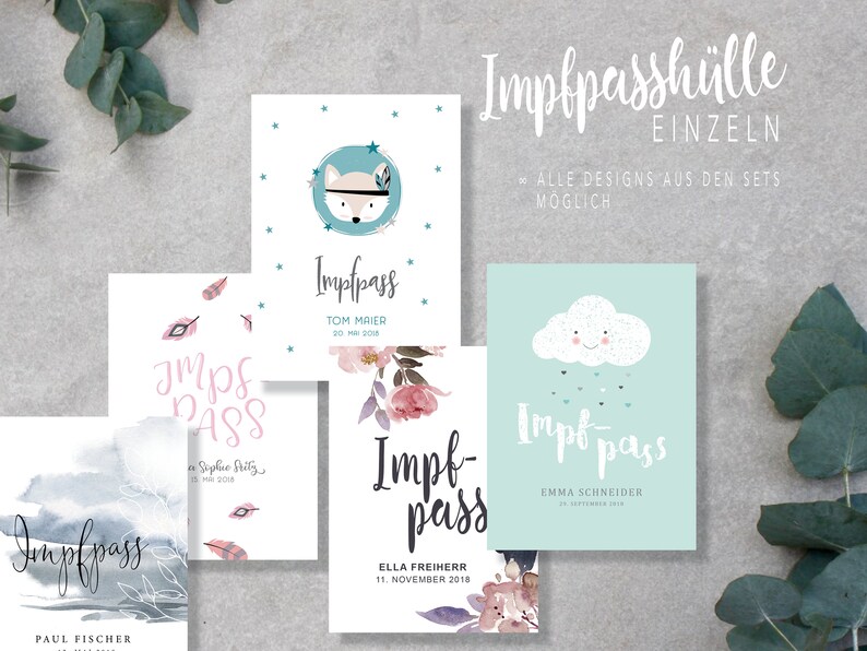 Impfpass Hülle individual. verschiedene Designs KINDER zdjęcie 1