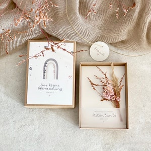 Gift box RUNA godmother small bouquet of dried flowers Would you like to be my godmother? Personalized