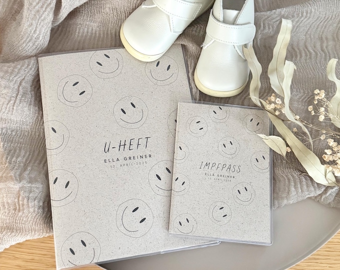 U-booklet+vaccination certificate cover JARDIS grass paper personalized