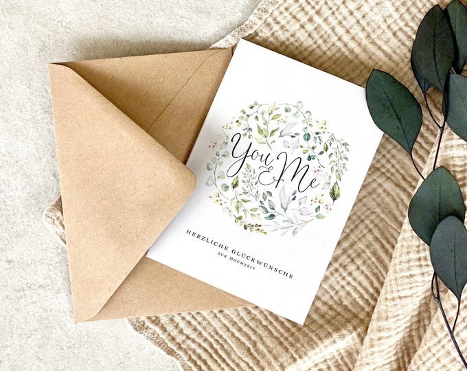 Congratulations Card Folding Card No. 35 EDEN Wedding + Envelope