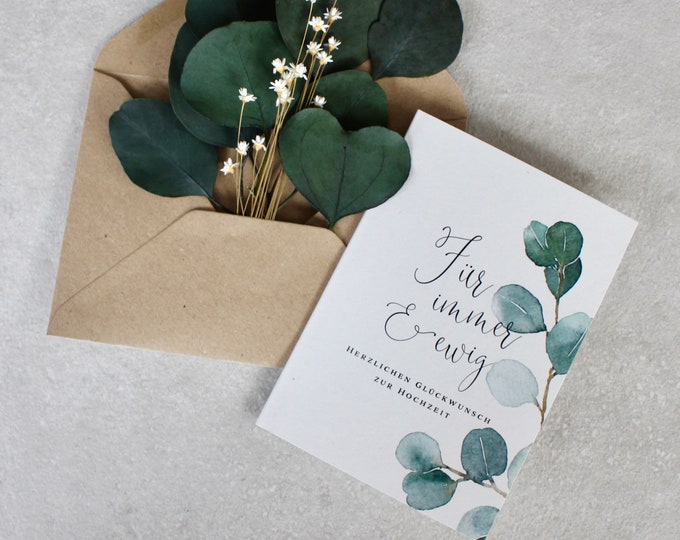 Greeting card FLORA Wedding Forever and ever + envelope