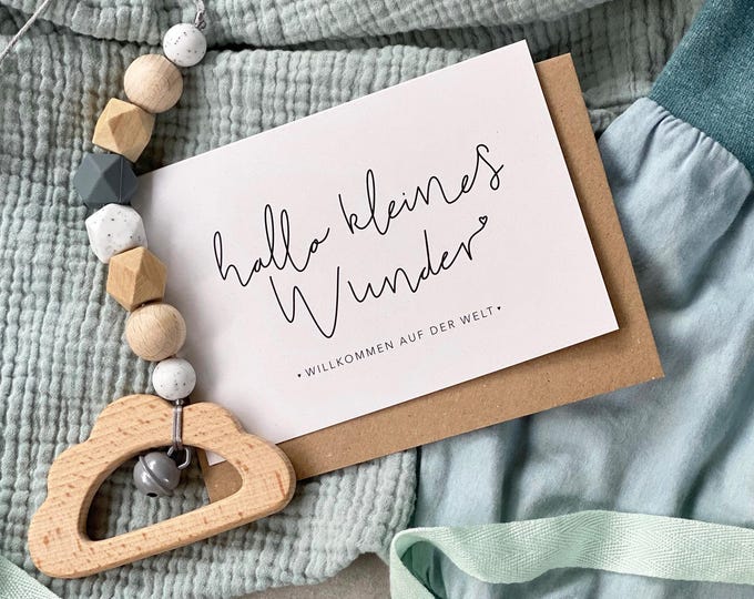 Congratulations Card Folding Card No. 2 HARPER Birth + Envelope