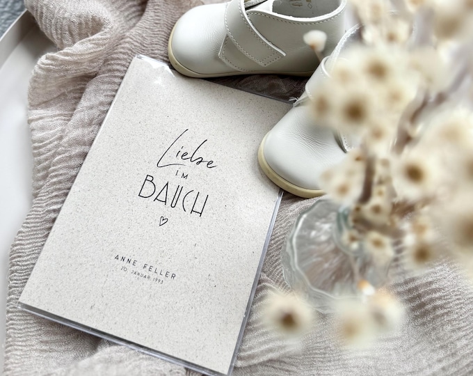 Maternity record cover MAGALI grass paper personalized