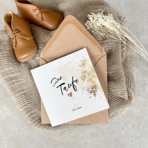 Klappkarte Glückwunschkarte GRACE Taufe mit Name personalisiert + Briefumschlag